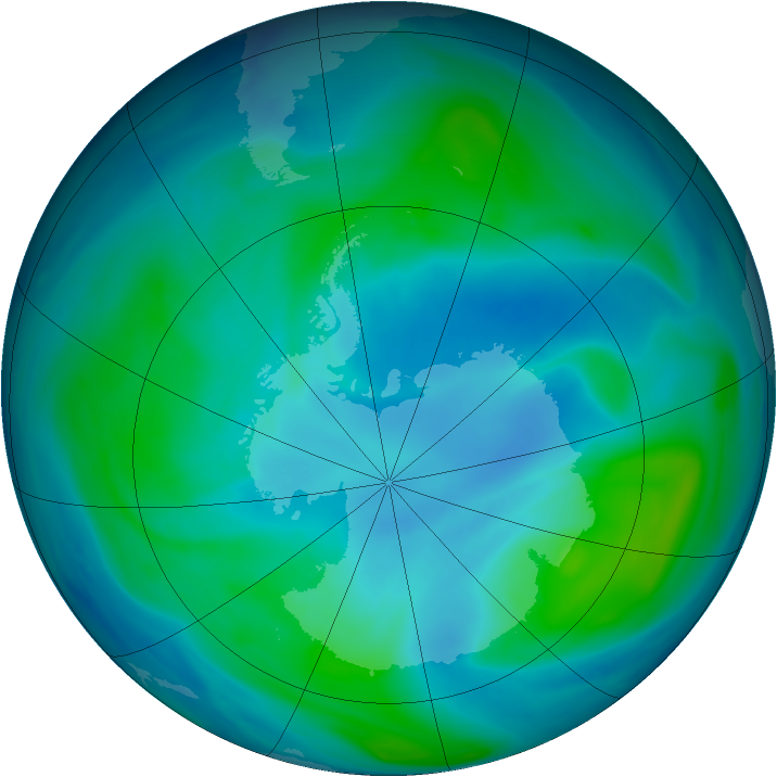 Antarctic ozone map for 28 January 2006